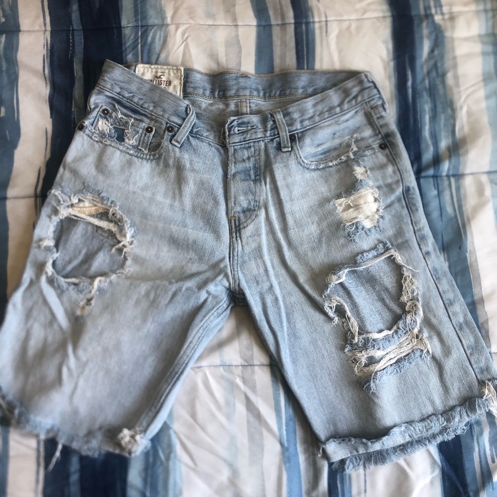 Hollister ripped jean shorts